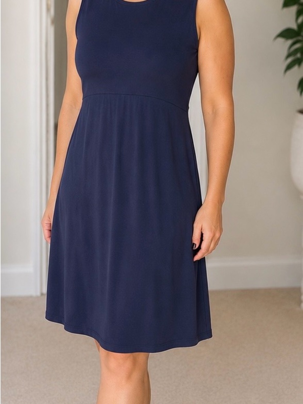 Sleeveless Navy A-Line Women's Dress